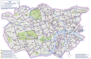 Carte des pistes cyclables de Londres
