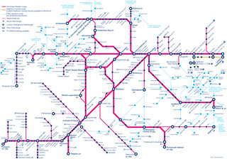 Carte du reseau de train urbain First Great Western de Londres