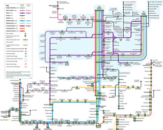 Carte du reseau de train urbain Southern Railway de Londres