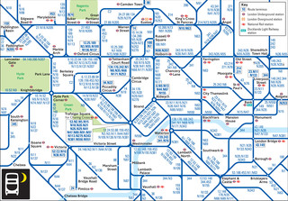 Carte du reseau de bus de Londres