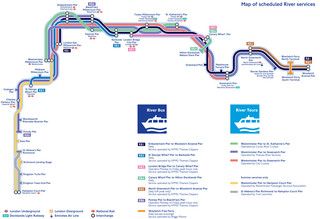 Carte du reseau de navette fluviale de Londres